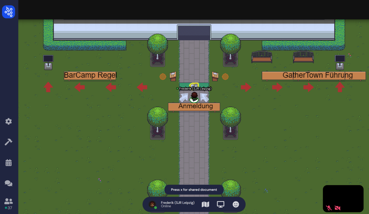 GatherTown Screenshot – Online Bar Camp.